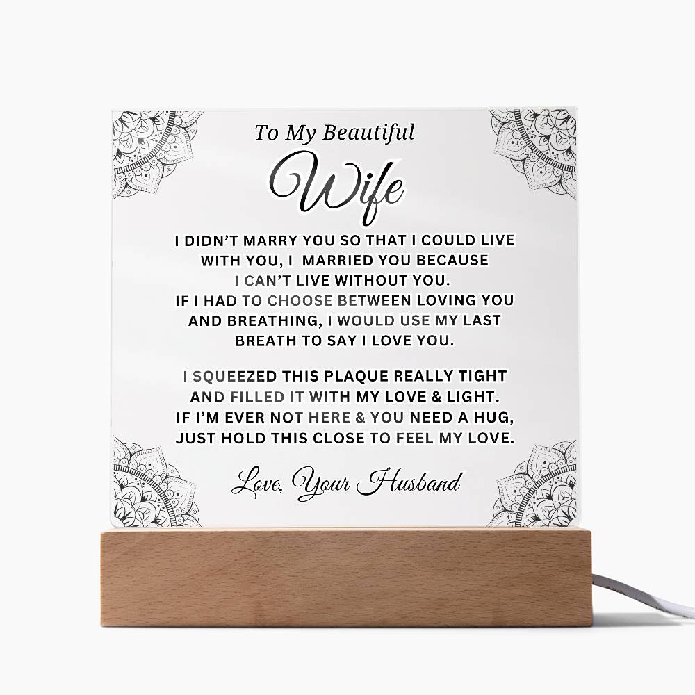 Wife - I Love You - Acrylic Square Plaque