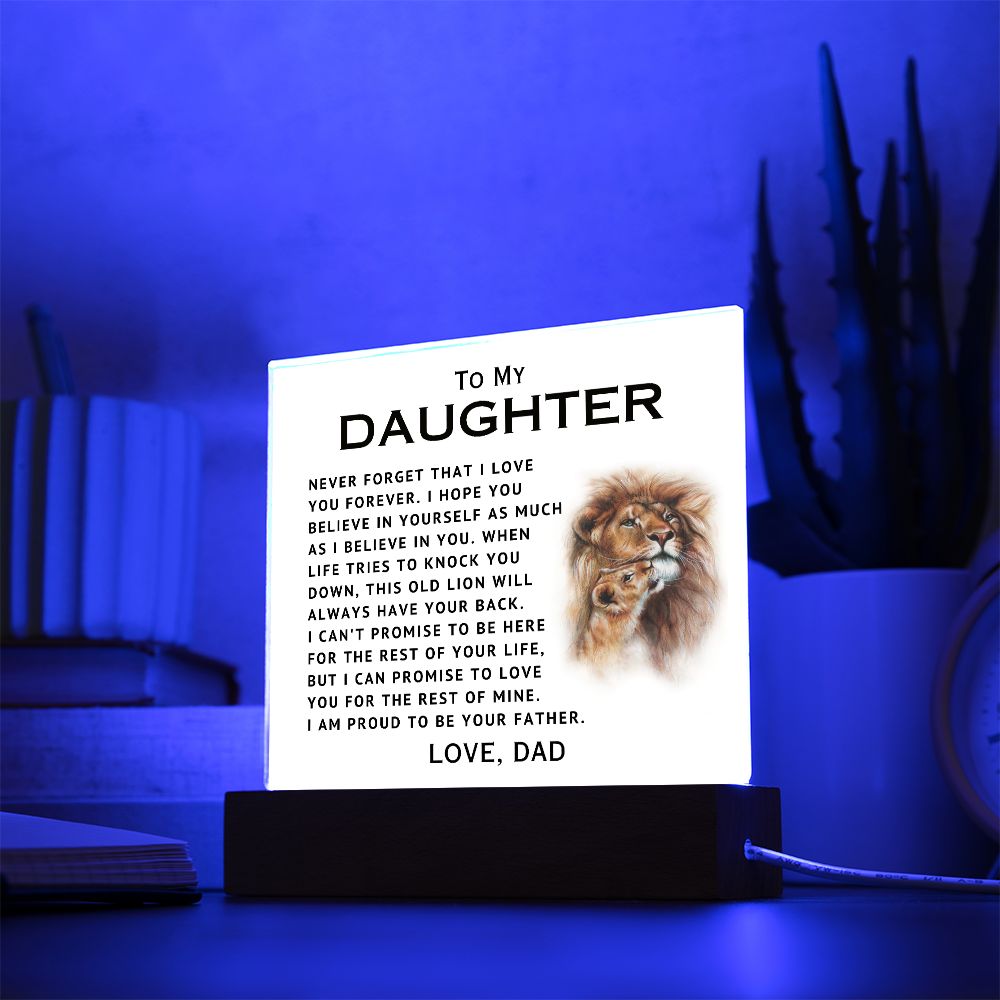 To My Daughter - Proud - Acrylic Square Plaque