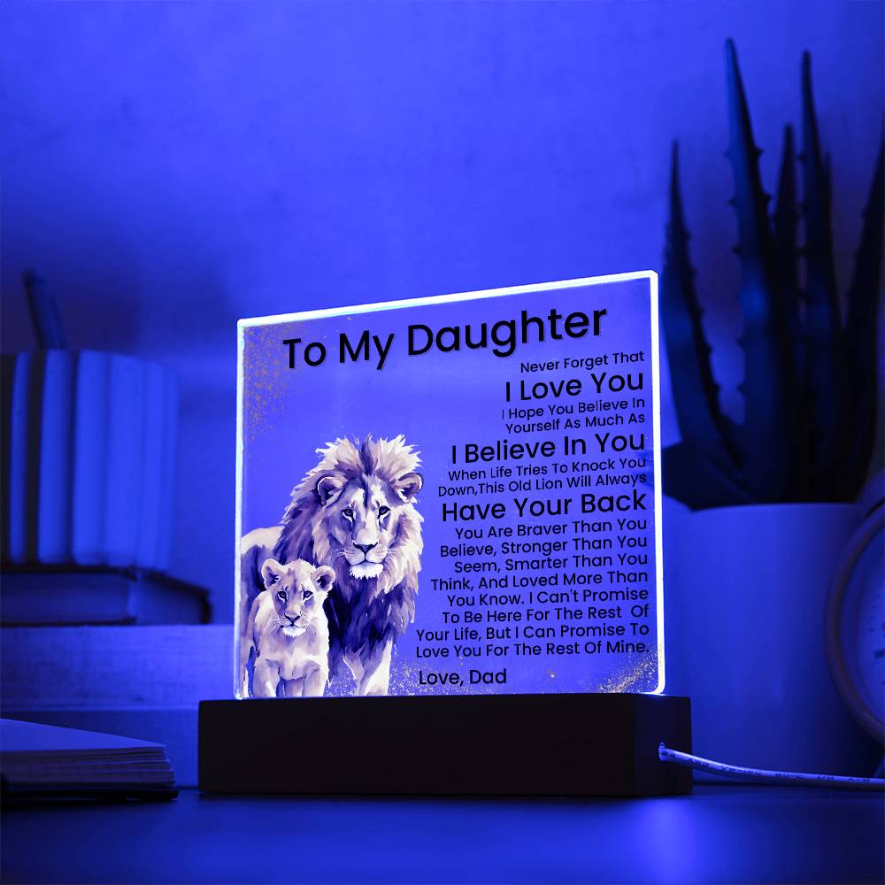 To My Daughter - Promise - Acrylic Square Plaque