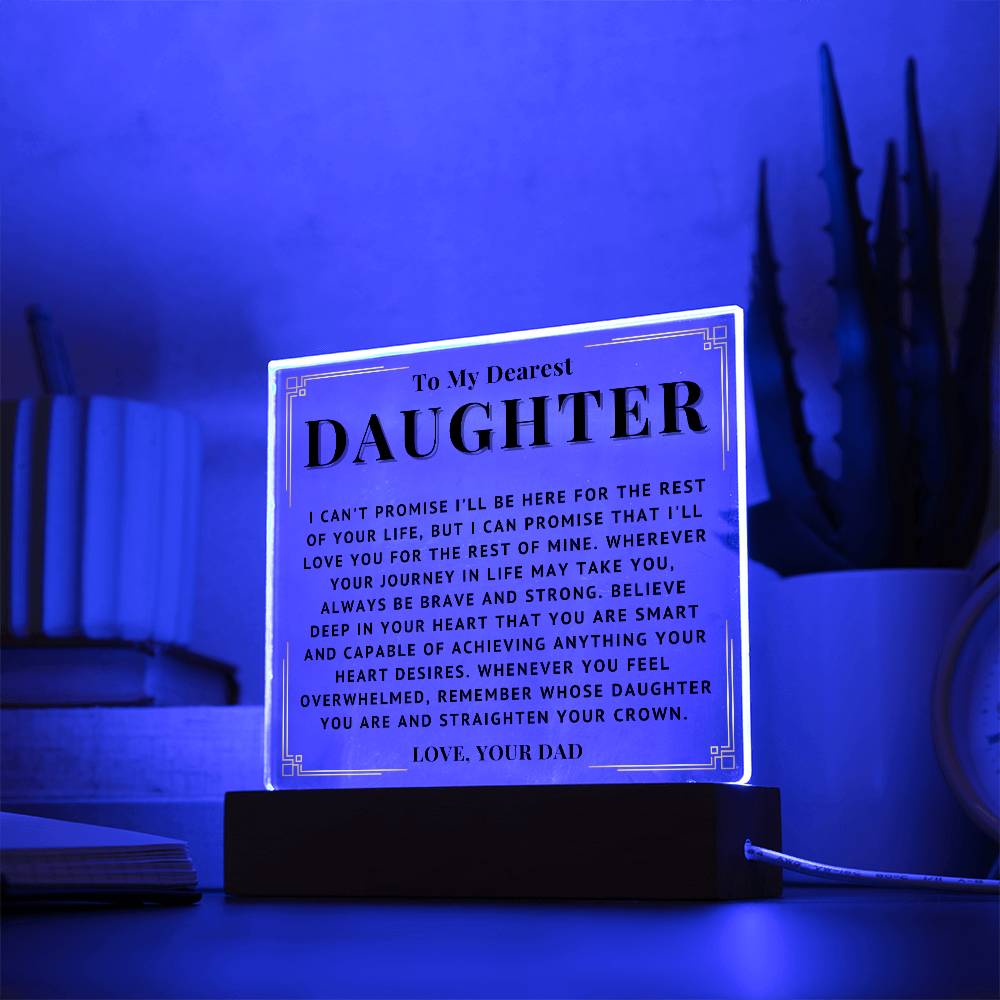 To My Daughter - Love You - Acrylic Square Plaque