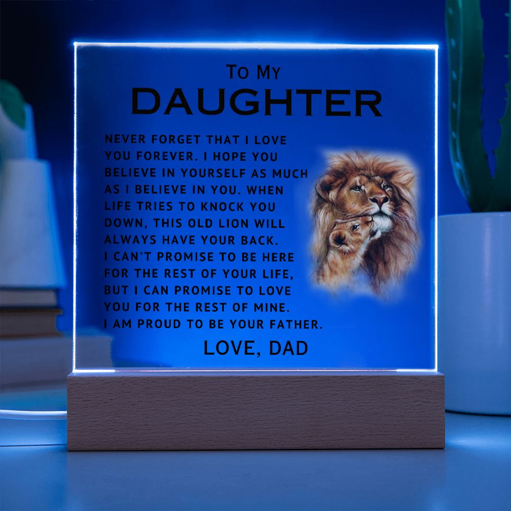 To My Daughter - Proud - Acrylic Square Plaque