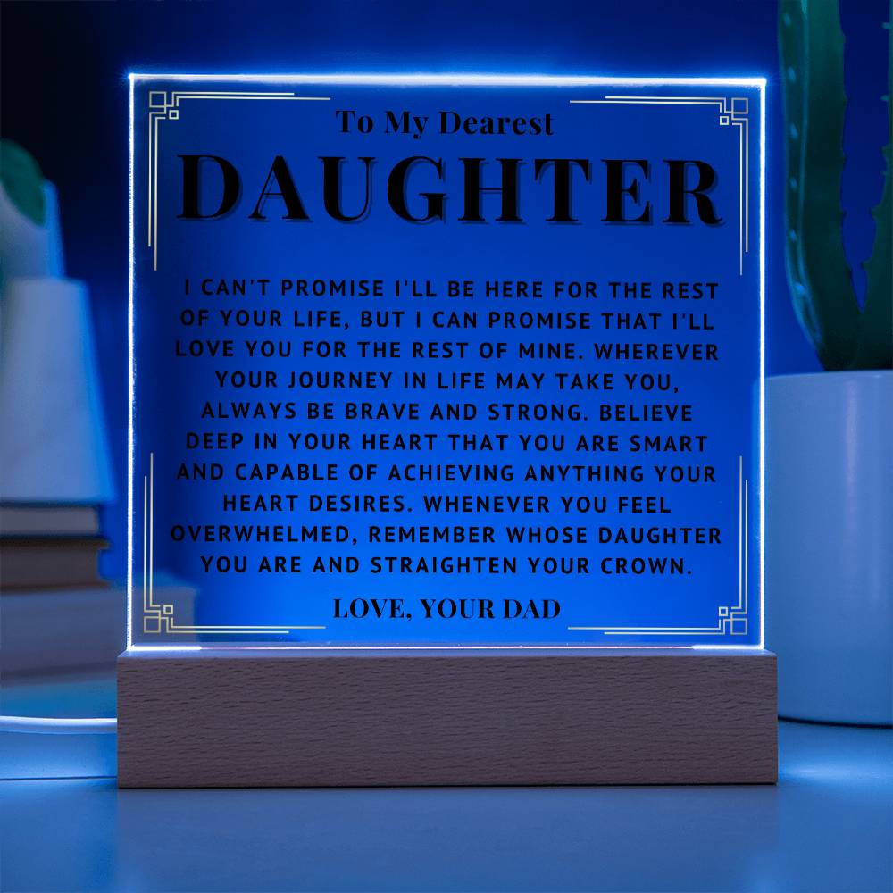 To My Daughter - Love You - Acrylic Square Plaque