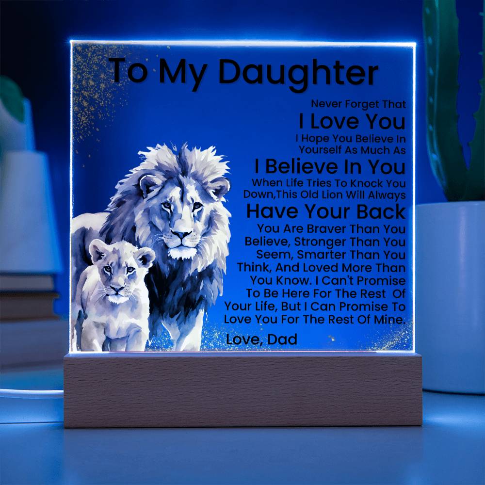 To My Daughter - Promise - Acrylic Square Plaque