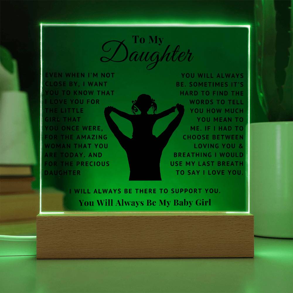 To My Daughter - Baby Girl - Acrylic Square Plaque