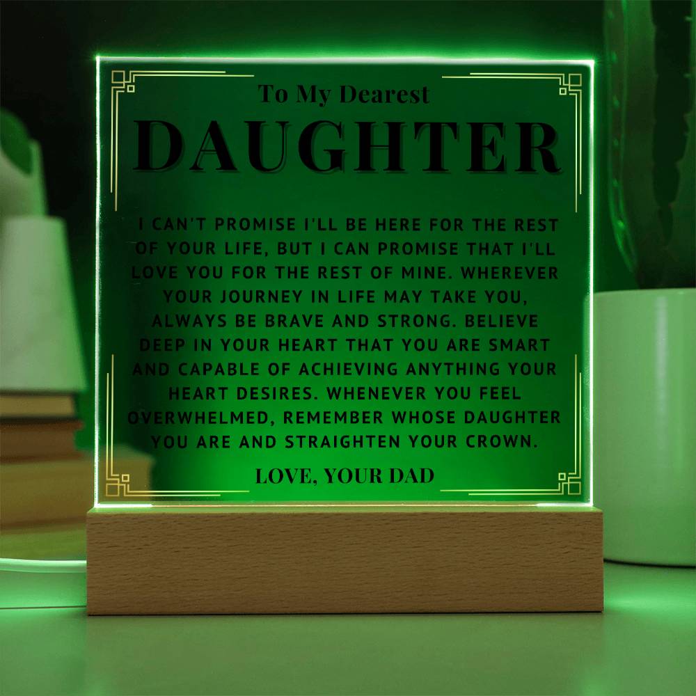 To My Daughter - Love You - Acrylic Square Plaque