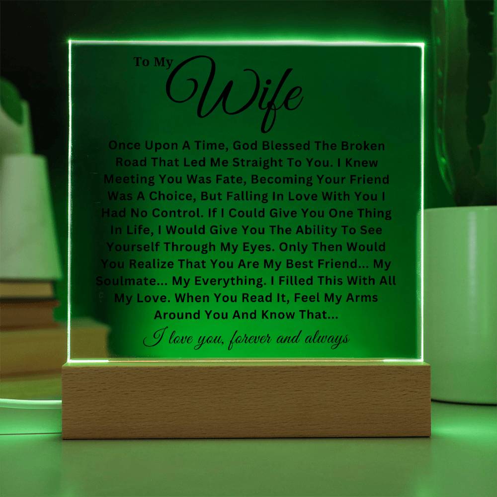 To My Wife - Soulmate - Acrylic Square Plaque