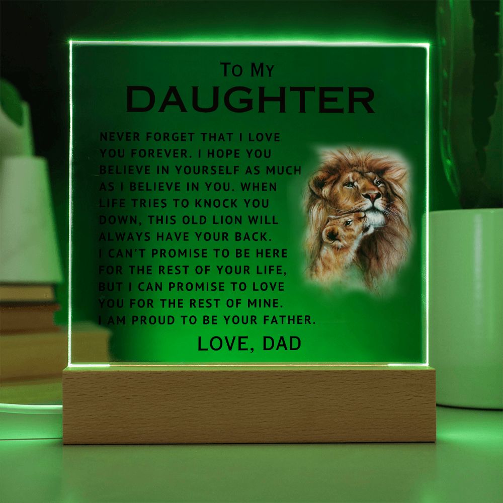 To My Daughter - Proud - Acrylic Square Plaque