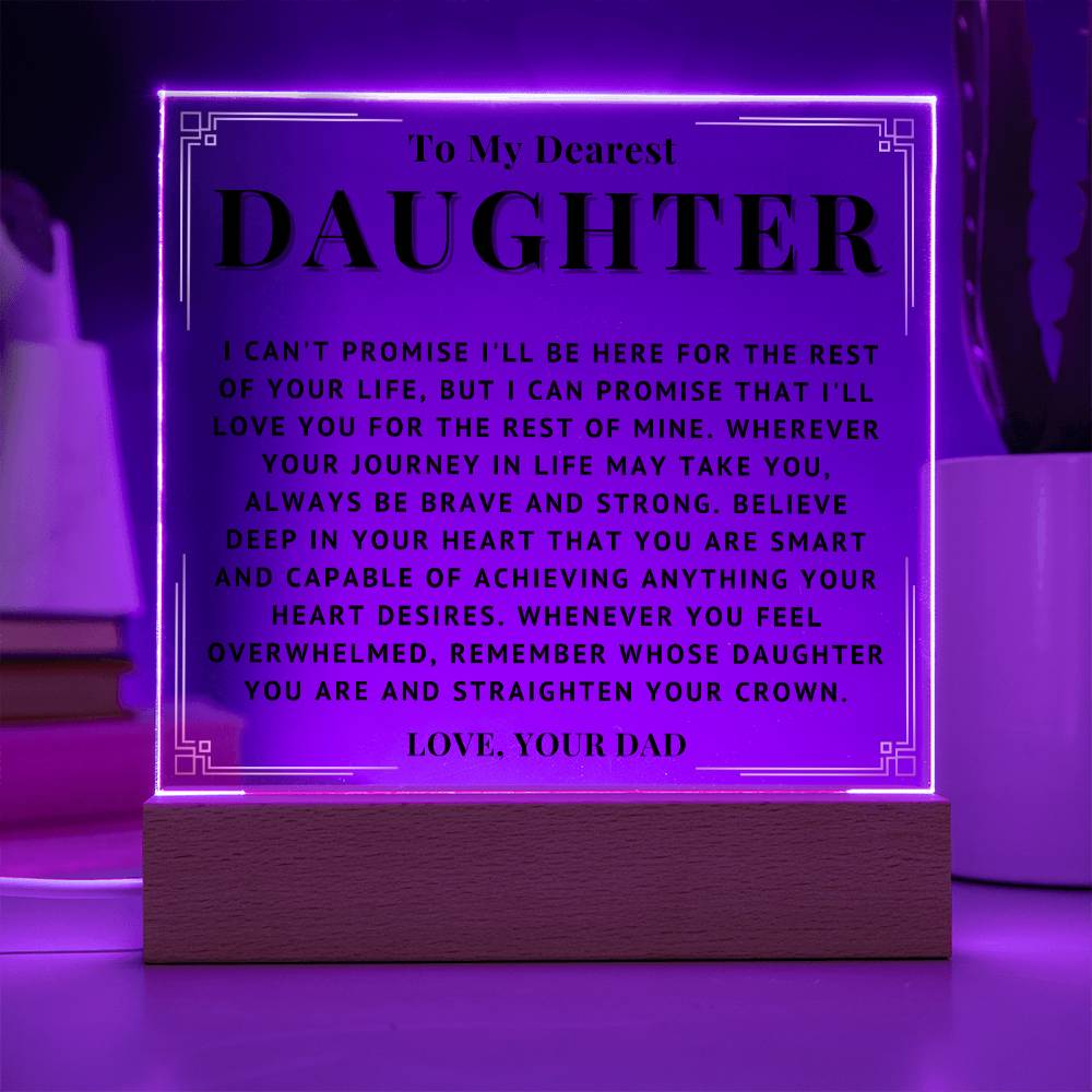 To My Daughter - Love You - Acrylic Square Plaque