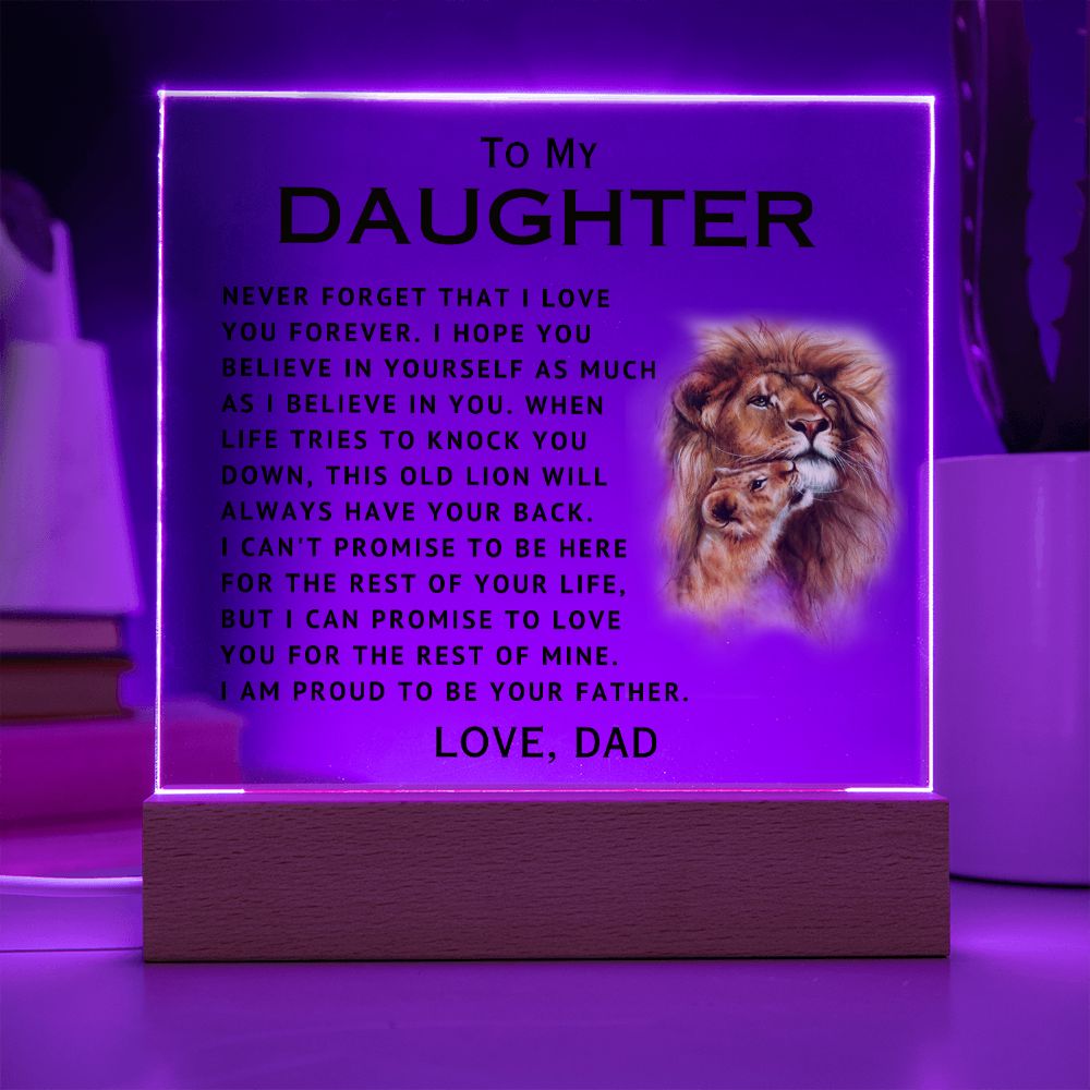 To My Daughter - Proud - Acrylic Square Plaque