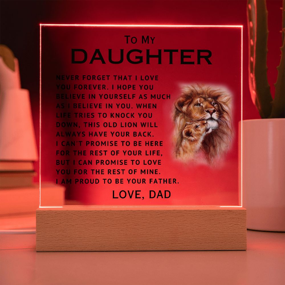 To My Daughter - Proud - Acrylic Square Plaque