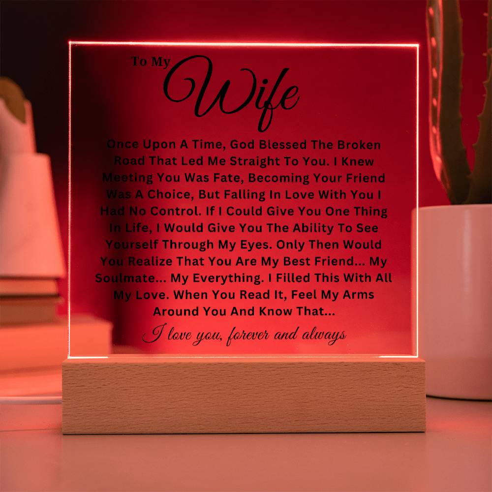 To My Wife - Soulmate - Acrylic Square Plaque