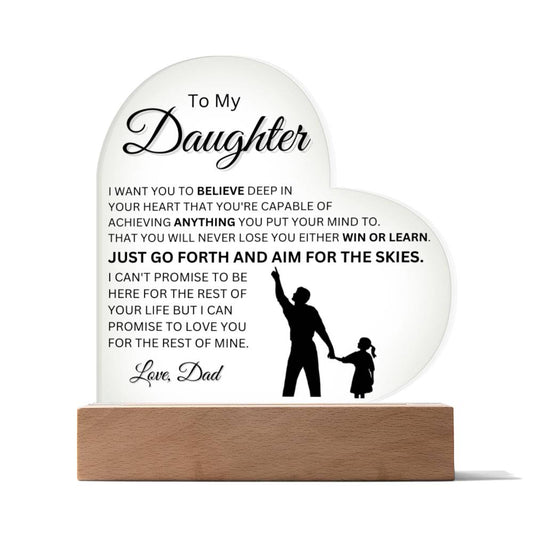 To My Daughter - Promise - Acrylic Heart Plaque