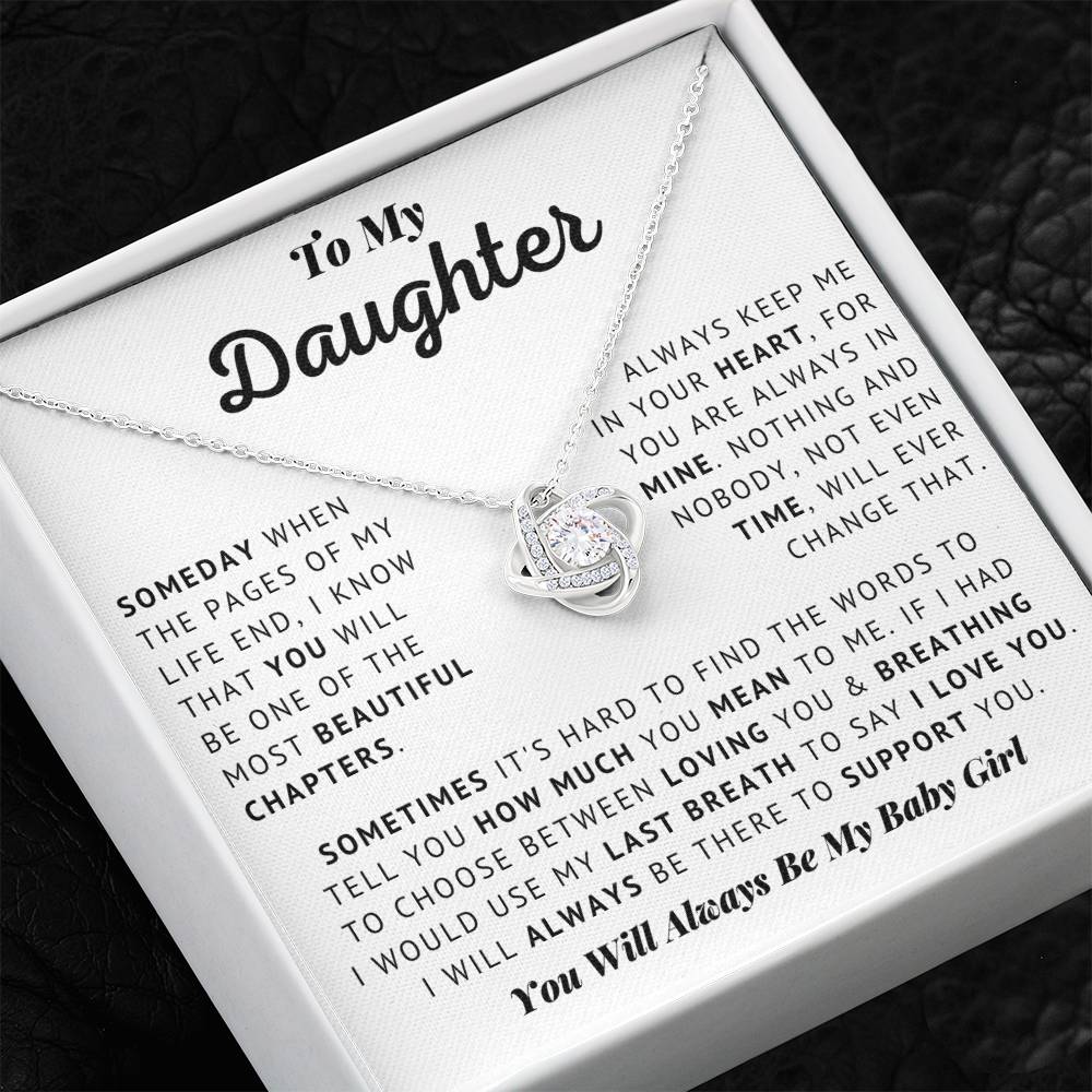 To My Daughter - Baby Girl - Love Knot Necklace