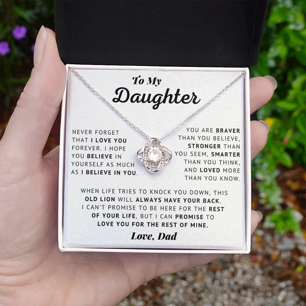 Daughter - Believe - Love Knot Necklace