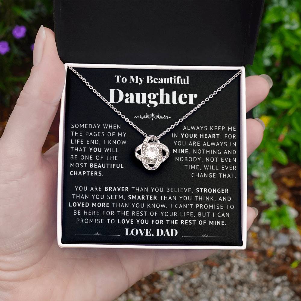 To My Beautiful Daughter - Beautiful Chapter - Love Knot Necklace