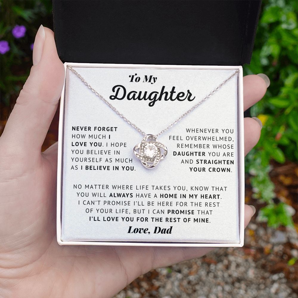 To My Daughter - Believe In Yourself - Love Knot Necklace