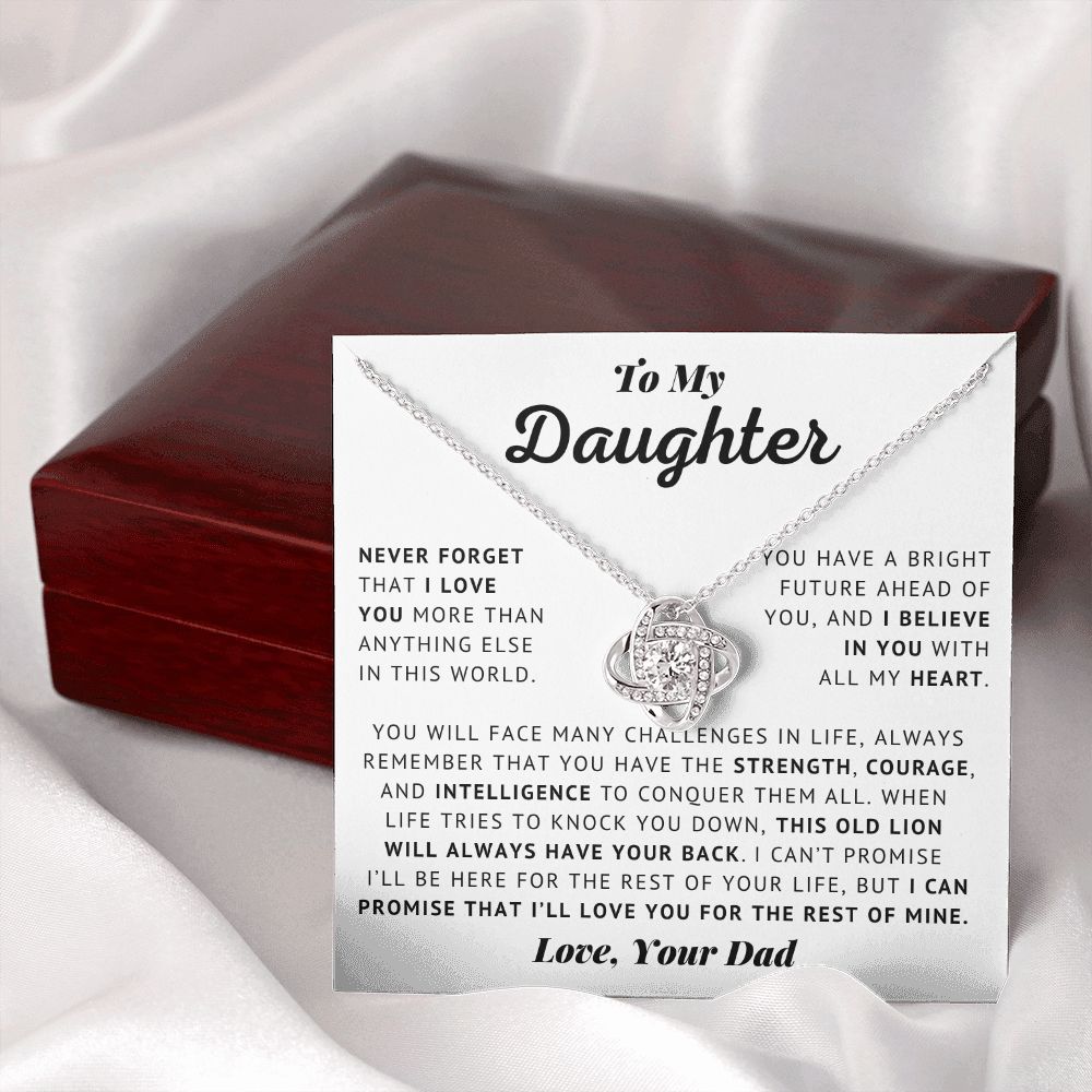 To My Daughter - I Believe In You - Love Knot Necklace