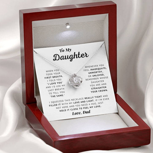 To My Daughter - Straighten Your Crown - Love Knot Necklace