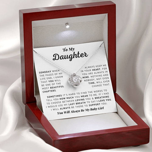 To My Daughter - Baby Girl - Love Knot Necklace