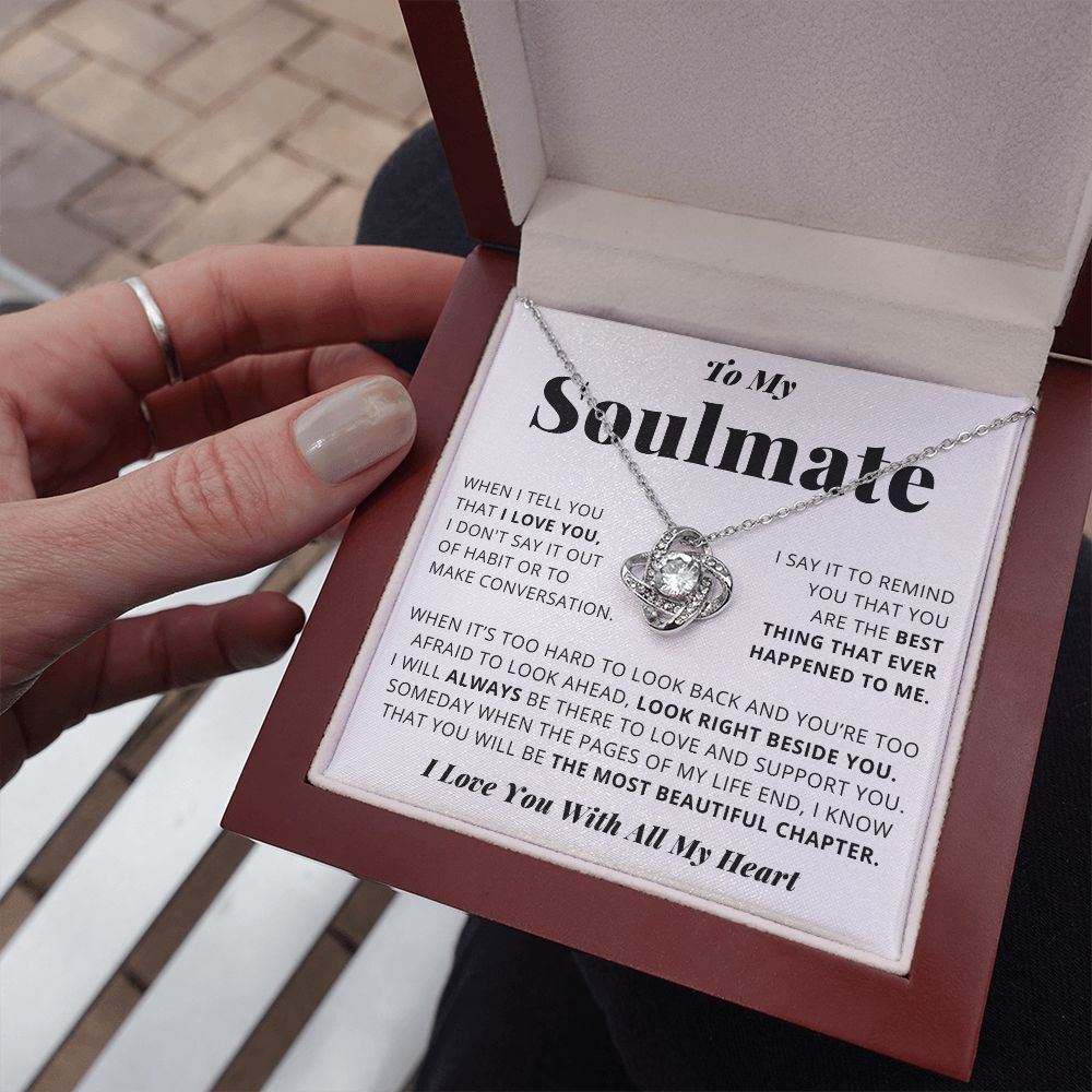Soulmate - I Love You - Love Knot Necklace