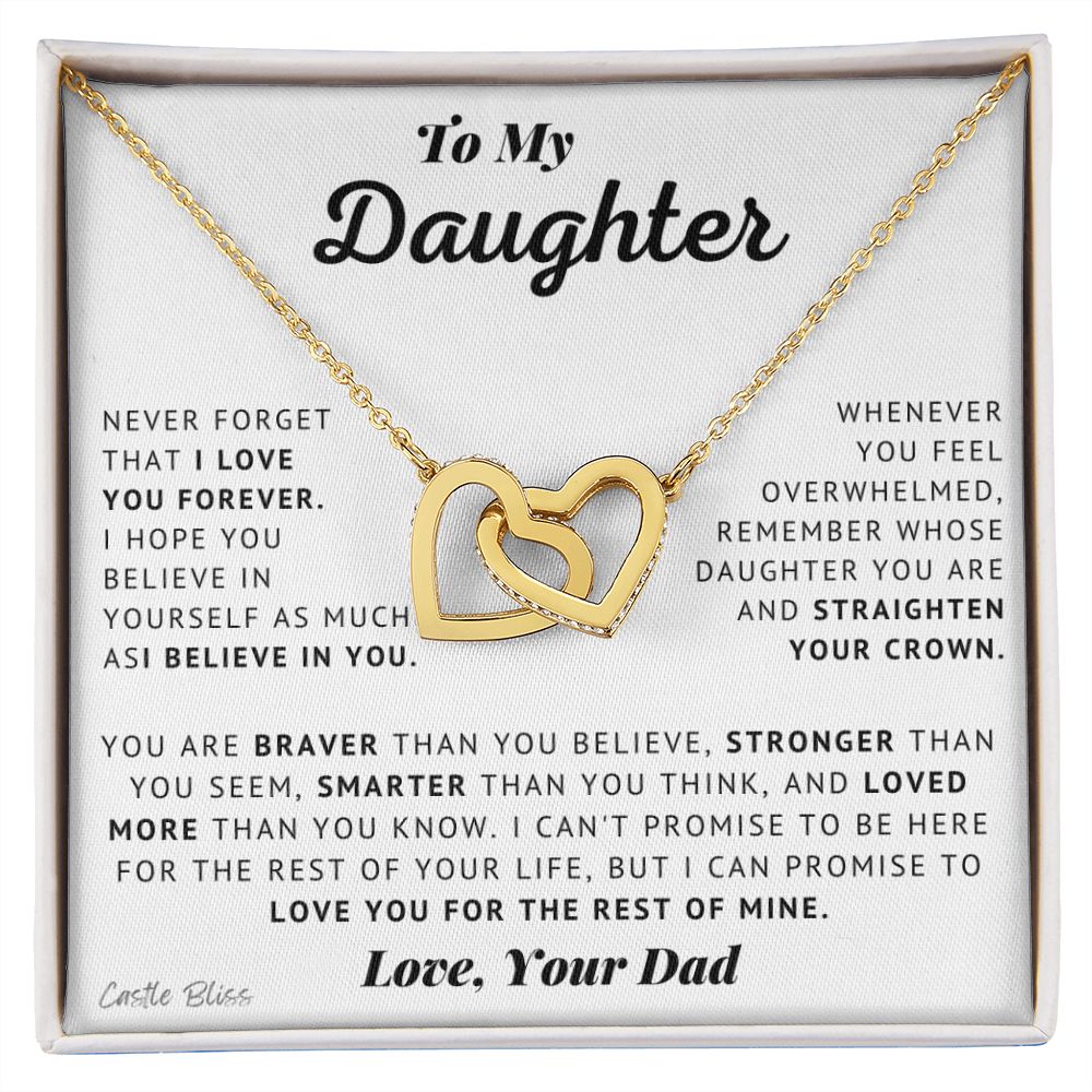Daughter - Believe In Yourself - Interlocking Hearts Necklace
