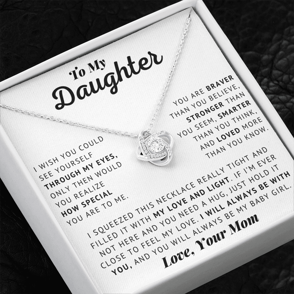 To My Daughter - My Baby Girl - Love Knot Necklace