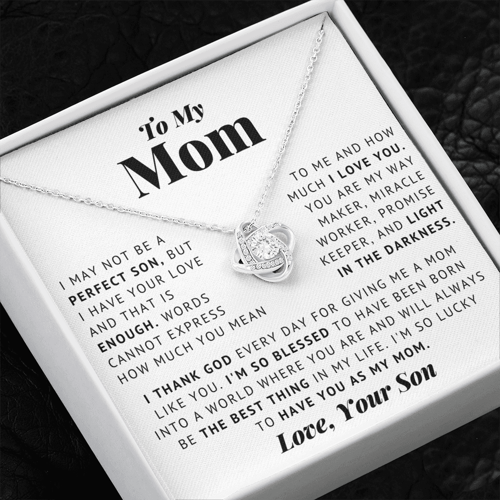 To My Mom - Light In The Darkness - Love Knot Necklace