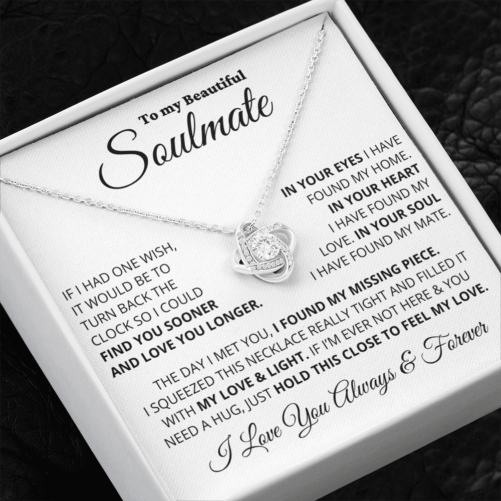 To My Beautiful Soulmate - My Missing Piece - Love Knot Necklace