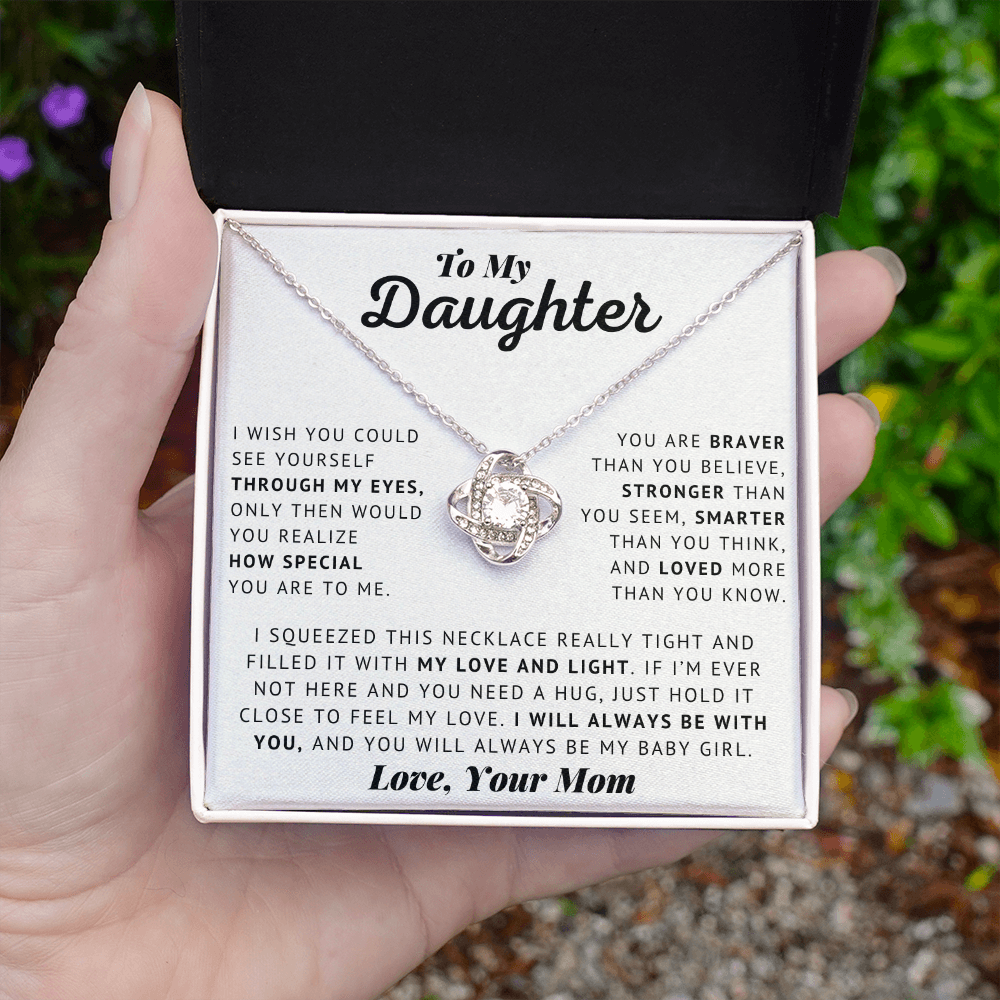 To My Daughter - My Baby Girl - Love Knot Necklace