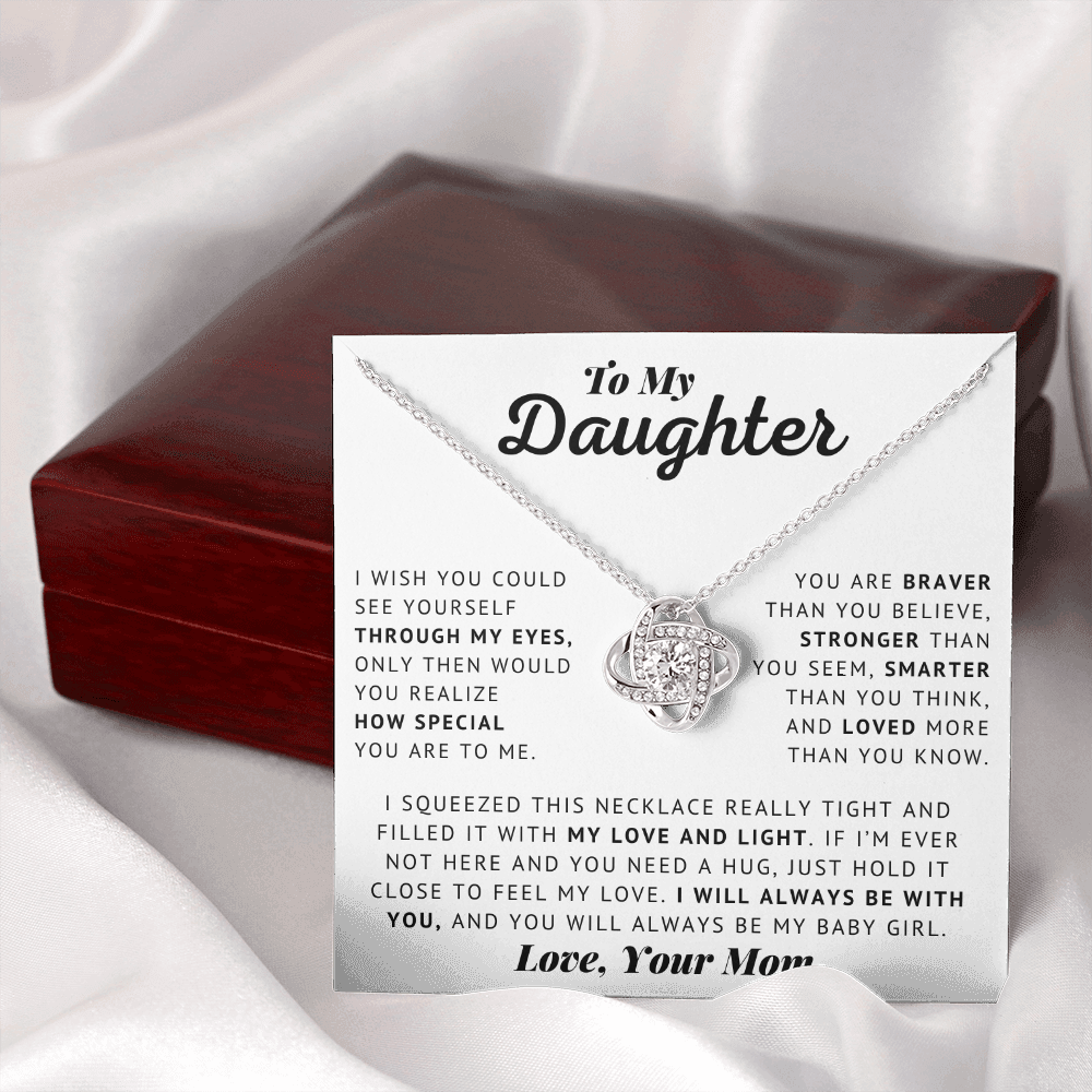 To My Daughter - My Baby Girl - Love Knot Necklace