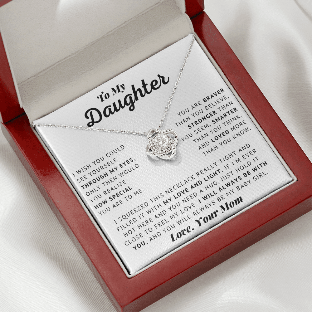 To My Daughter - My Baby Girl - Love Knot Necklace