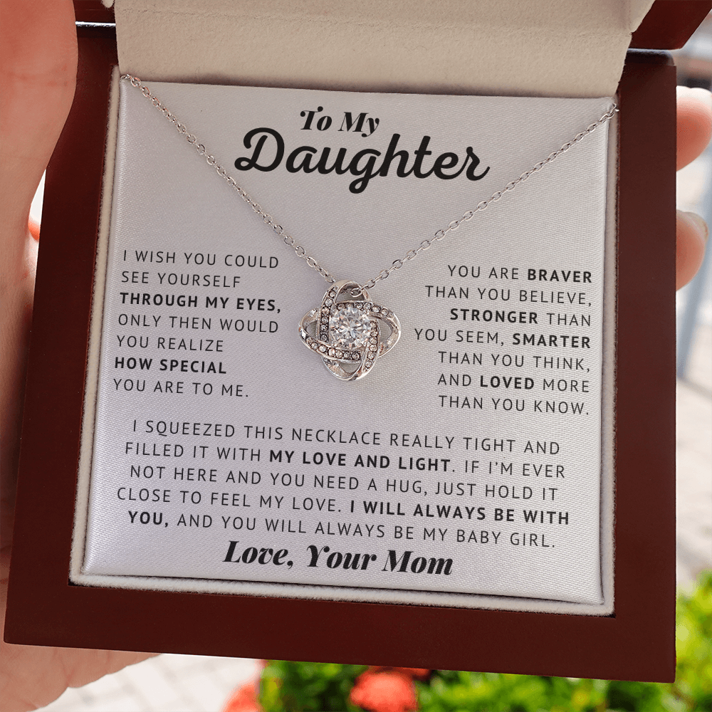 To My Daughter - My Baby Girl - Love Knot Necklace