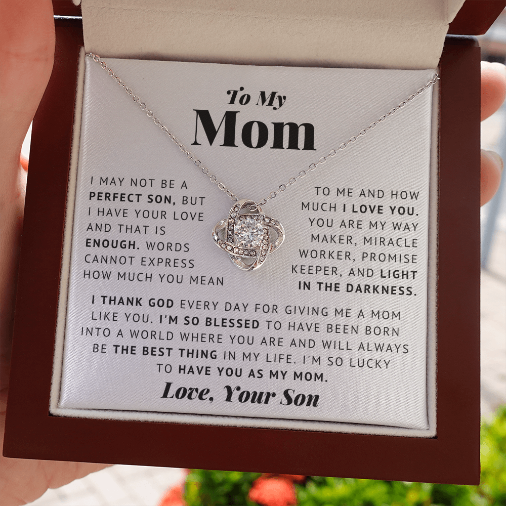 To My Mom - Light In The Darkness - Love Knot Necklace